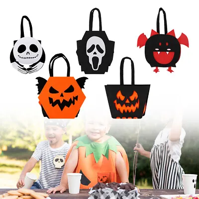 £4.19 • Buy Halloween Non-Woven Candy Bags Trick Or Treat Children Gift Pumpkin Felt Handbag