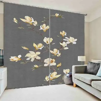 Magnolia Brown Buds 3D Curtain Blockout Photo Printing Curtains Drape Fabric • $122.28