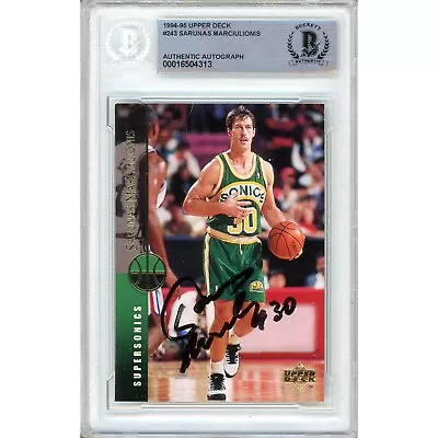 Sarunas Marciulionis Seattle Supersonics Autograph 1994 Upper Deck Auto Beckett • $76.49