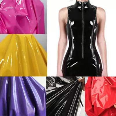 Vinyl Faux Leather Wet Look Glossy Shinny Fabric Mirrored Stretch Dress Bag 57 W • $9.99