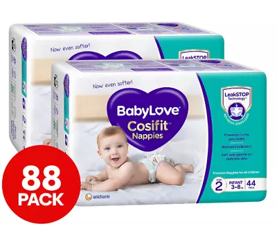 BabyLove Size 2 3-8kg Cosifit Nappies 2 X 44pk • $49.99