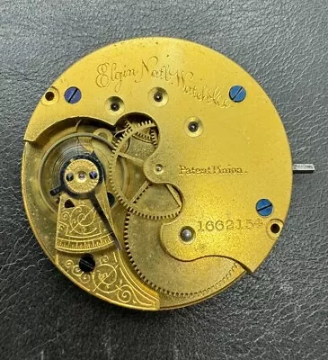 VINTAGE 1885 ELGIN Model 1 GRADE 94 8S Pocket Watch Movement - Running 4 Repair • $27