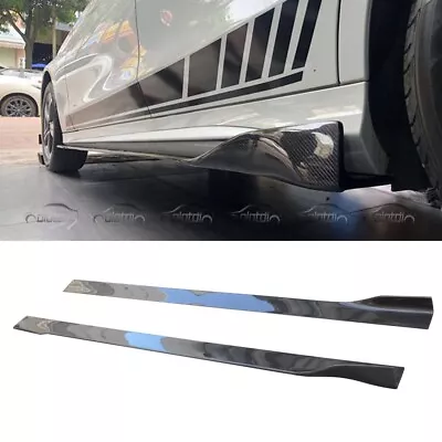 Universa For Mercedes Benz Carbon Fiber Side Skirt Extension Lip Spoiler • $339.24