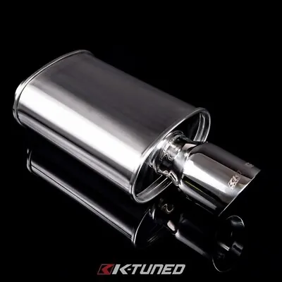 K-Tuned Universal Muffler 3  - Polished / Short (Offset Inlet / Center Outlet) • $229.88