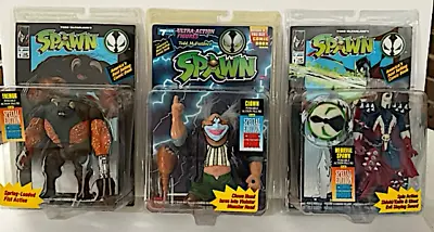 Three Still Sealed 1994 Spawn Action Figures * TREMOR * MEDIEVAL SPAWN * CLOWN * • $9.95