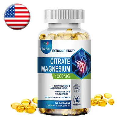 Magnesium Citrate Capsules 1000mg Per Serving - Highest Potency Capsules 120 Cap • $13.58