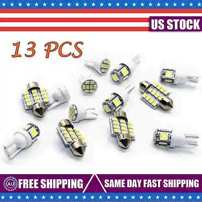 $5.99 • Buy 13x LED Lights Interior Package Kit For Dome License Plate Lamp Bulbs Pure White
