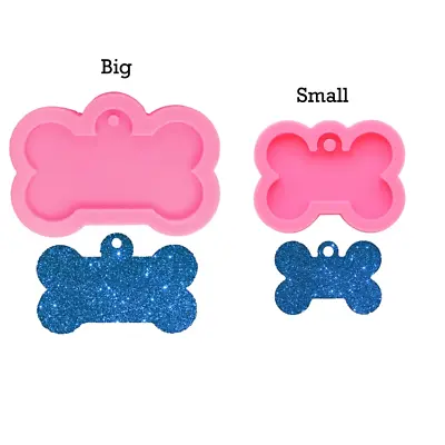 3D Bone Shape Dog Tag Silicone Cake Mold Jewellery Mould Baking Resin Craft DIY • £11.53