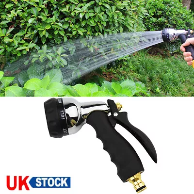 High Pressure Water Spray Gun Metal Nozzle Car Garden Lawn Wash Hose Pipe • £8.95