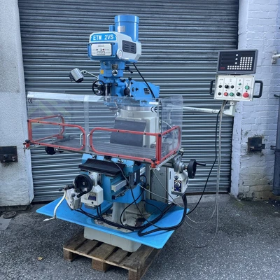 £5850 • Buy Excel ETM-2VS Turret Milling Machine 3 Phase 3 Axis DRO & Power Feeds