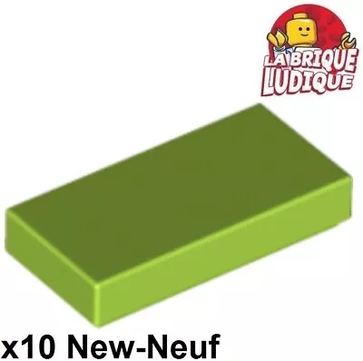 LEGO 10x Tile Plate Smooth 1x2 With Groove Green Lime / File 3069b New • $3.63