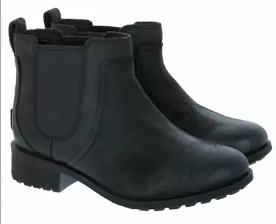 Ugg® Australia Bonham Ii Black Leather Chelsea Boots Uk 4 Eur 37 Usa 6 Rrp £180 • £89.99