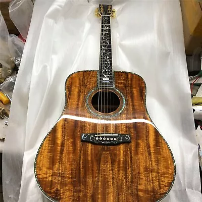 41  All Koa Wood D Model Acoustic Guitar Abalone Tree Of Life Ebony Fingboard • $458