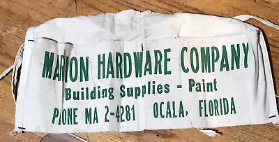 Vintage OCALA FL  MARION HARDWARE Canvas  2 Pouch Waist  Carpenter Nail Apron • $9.95