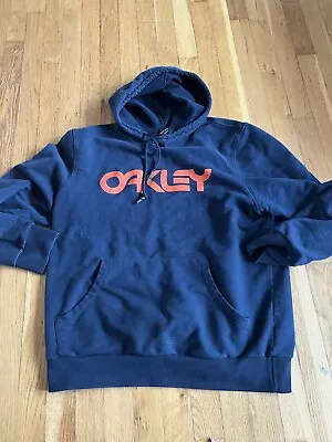 Oakley Kangaroo Pocket Pullover Hoodie Hooded Sweatshirt Blue Fits XL • $16