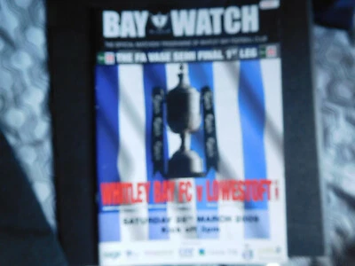 £1.99 • Buy FA Vase Semi Final 2008/9 Whitley Bay V Lowestoft Town