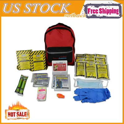 2 Person Emergency Kit First-Aid Ki Food Water Survival Blanket (3 Day Backpack) • $38.42