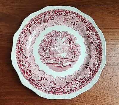 Mason's Patent Ironstone China Red Pattern Vista England 10 3/4  Dinner Plate • $29.95