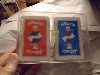 Vtg Of 2 Decks Atlantic Playing Cards BRIDGE In MODIANO ITALY PLASTIC BOX B27 • $35