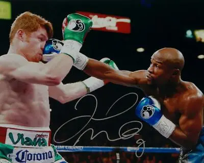 Floyd Mayweather Autographed 16x20 Vs Canelo Alvarez Photo- Beckett Auth *Silver • $259