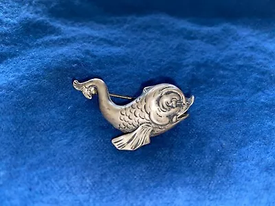 Vintage Sterling Silver Fish Pin Brooch. **read** • $11