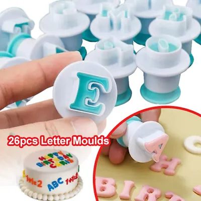 26 Pieces Alphabet Cookie Cutter Icing Letter Cutters Fondant Cake Decorating • £9.99