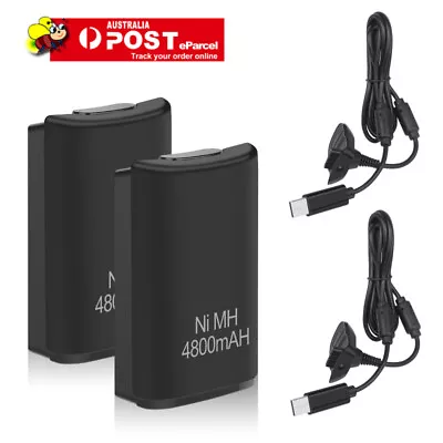 2PC Rechargeable Battery USB Charger Cable Pack For Xbox 360 Wireless Controller • $17.99