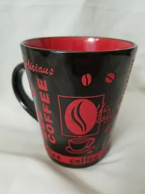  Mr Coffee Mug Cups Stoneware  Black & Red Delicious Coffee • $9.60