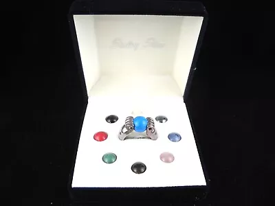 Sterling Silver Interchangeable RING Sz 8 W/9 Multi Color Ball Marble Stones • $34.95