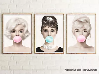 £19.95 • Buy Audrey Hepburn Marilyn Monroe Brigitte Bardot Bubblegum Pop Art Poster Prints