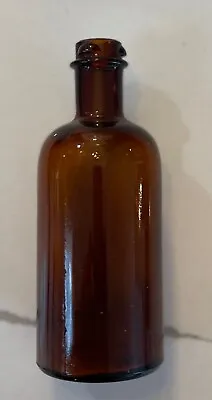 Antique Miniature 5 1/4  Brown Glass Bottle • $5