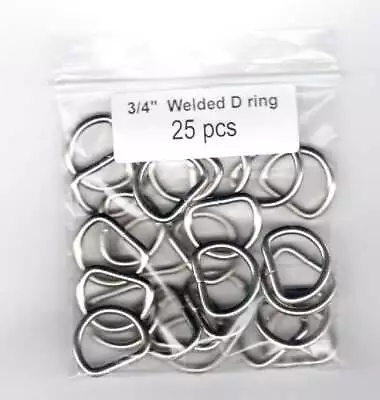  3/4  Inch D-Ring  Metal Welded D Rings 25 Pack • $9.45