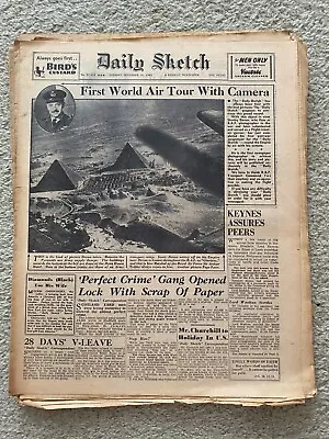 Daily Sketch Newspaper 1945 December 18th Pyramids Egypt ORIGINAL • £12