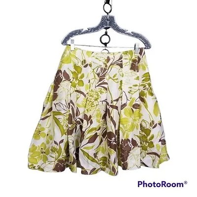 Carlisle Silk Floral Lined Pleated Skirt 10 A Line Side Zip Work Career Feminine • $21.99