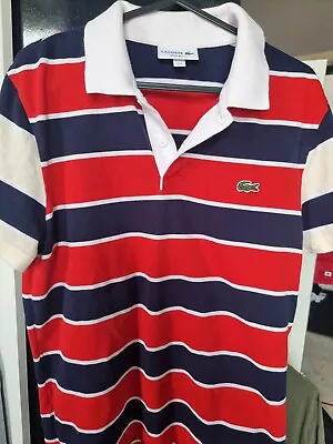 Mens Striped Lacoste Sport Polo Tshirt Size 3 Small Bnwot Rrp £120 • £24.99