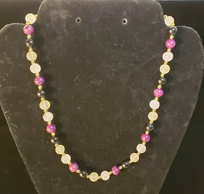 Women's Vintage Mixed Semi Precious Stone Bead Single Strand 18  Necklace Japan  • $25.49