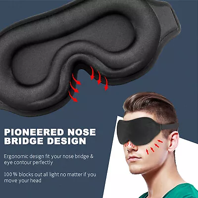 $9.99 • Buy 3D Sleep Mask Silk Dry Eye Mask Sleeping Padded Shade Cover Blindfold Men Women