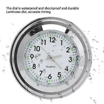 ・White Motorcycle Mount Clock Round Watch Aluminum Waterproof Luminous For 7/8in • $10.61