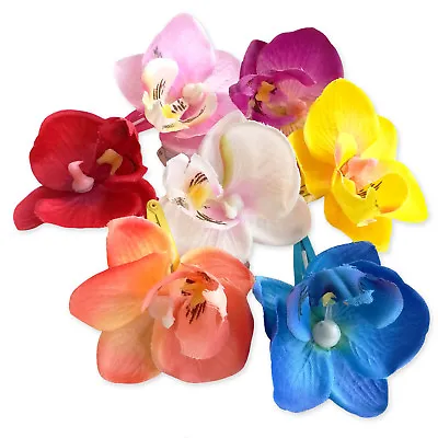 5cm Little Mini Orchid Flower Floral Kids Hair Snap Clips. Wedding Dancing Bride • £1.49