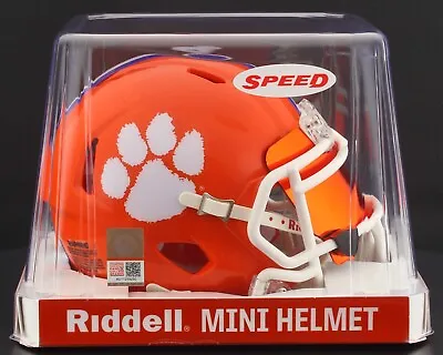 CLEMSON TIGERS NCAA Riddell SPEED Mini Football Helmet W/ EYE SHIELD VISOR • $49.95