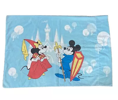 Vintage Rare Disney Mickey Mouse Minnie Magic Kingdom Thin Pillow Case Knight • $18.99