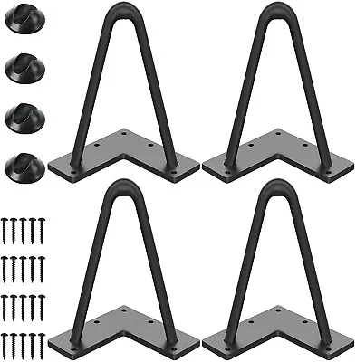 TMS 4  - 28  Coffee Table Metal Hairpin Legs Solid Iron Bar Black Set Of 4 • $21.99