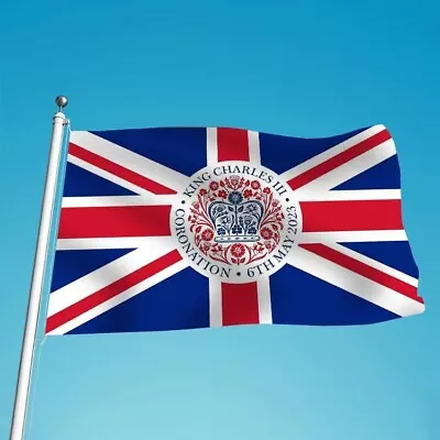 £8.90 • Buy 2023 King Charles Coronation Union Jack Flag, Large Size Street Party Flag Logo