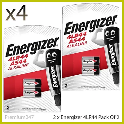 4 X ENERGIZER 4LR44 ALKALINE 6V BATTERY 476A PX28A A544 With Longest Expiry • £5.99