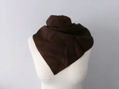 Vintage Head Scarf 26 Inch Square Plain Brown • £5