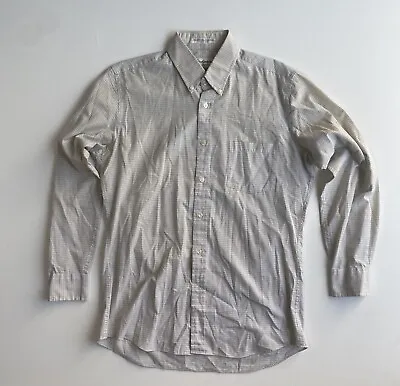 Vintage Yves Saint Laurent YSL Mens Button Down Shirt 15.5 X 32-33 Long Sleeve • $24.99