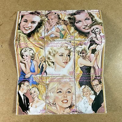 MARILYN MONROE 1996 Spanish Sahara OCC Souvenir Sheet 9 Stamps • $4