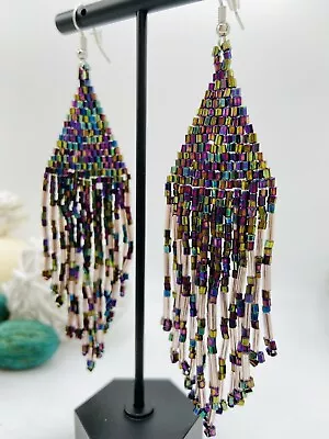 BOHO Seeds Beaded Earrings Fringe Tassel Bohemian Dangle Drop Handmade Jewelry • $11.95