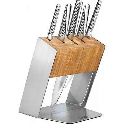 Global Katana 6pc Knife Block Set Bamboo 79586 • $379.90