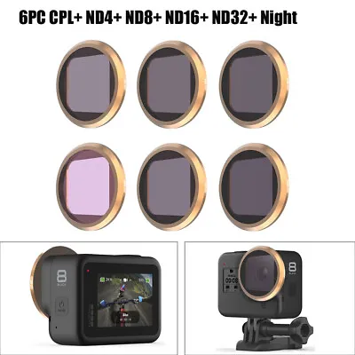 $94.15 • Buy 6PC CPL+ ND4+ ND8+ ND16+ ND32+ Night Camera Lens Filters For Go Pro Hero8